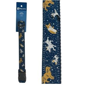 rcpets Dog Clip Collar Space Dogs Size Large 15"-25"